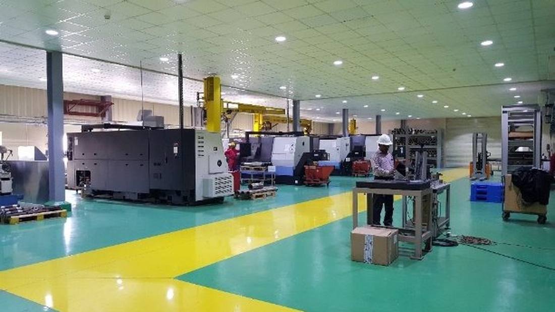 Fabrication workshop floor